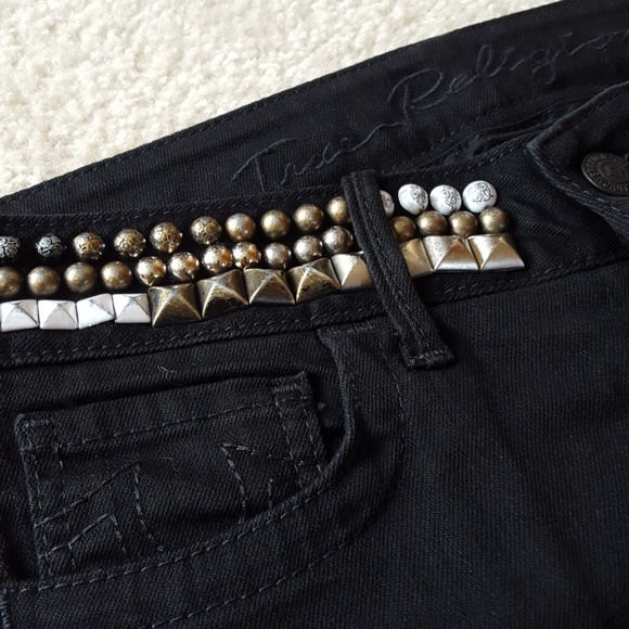 RARE True Religion "Charlie" Studded Bell/Flare Jean - Picture 3 of 8